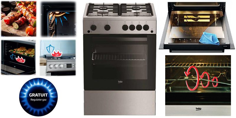 Review: Beko FSGT62110DXO Pret si Pareri – Aragaz pe Gaz cu Aprindere Electrica, Rotisor si Grill Inclus